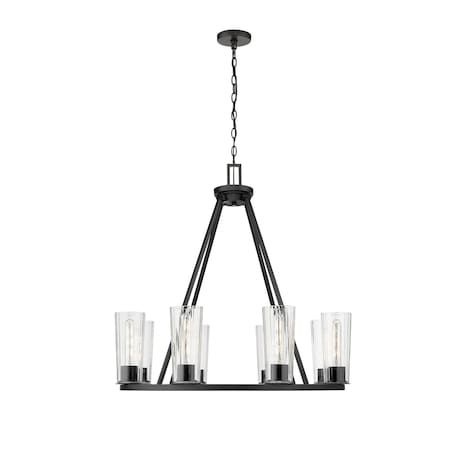 Z-Lite Titus 8 Light Chandelier, 33in. W x 26.5in. H, Matte Black 826-8MB